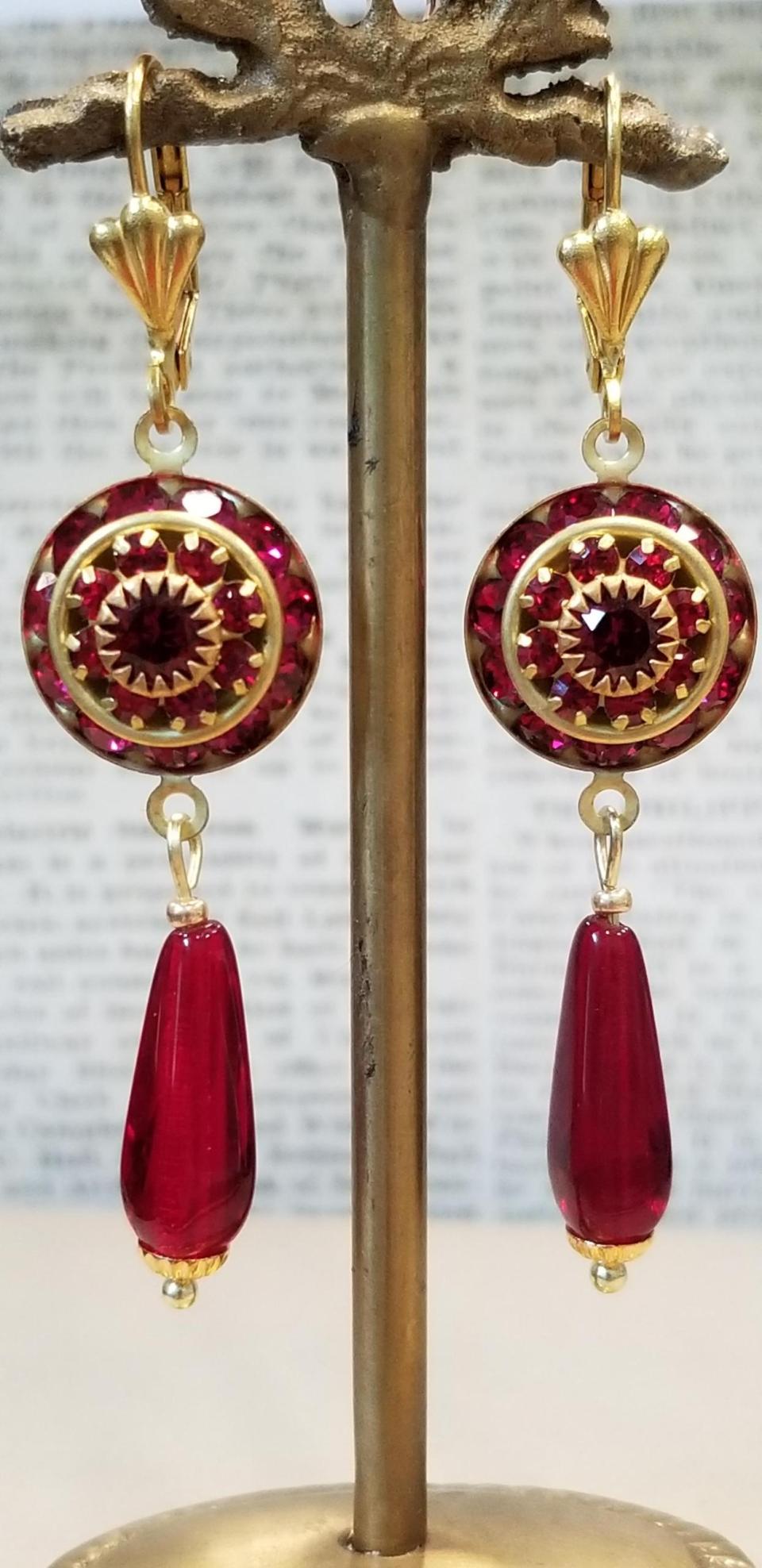 Renaissance Ruby Crystal Earrings