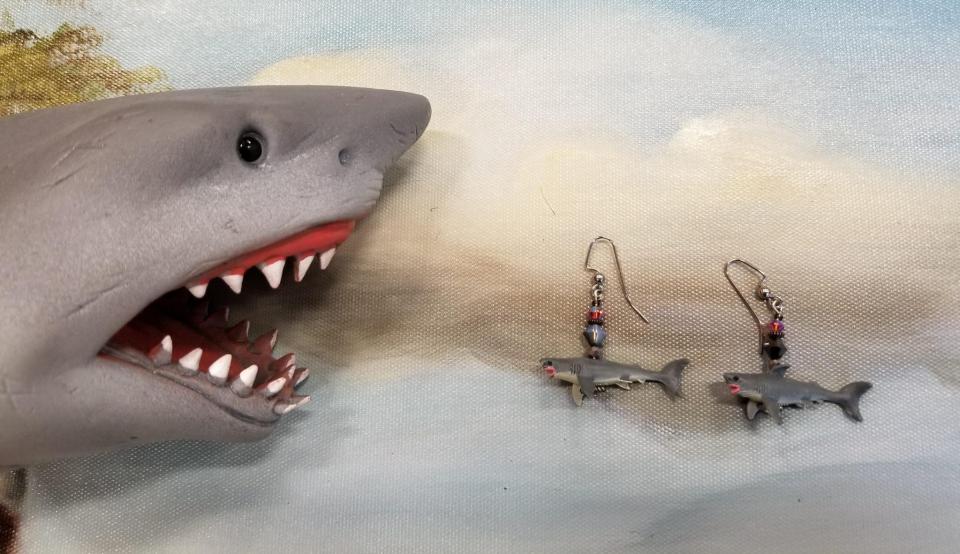Rubber Shark Earrings - Image 2