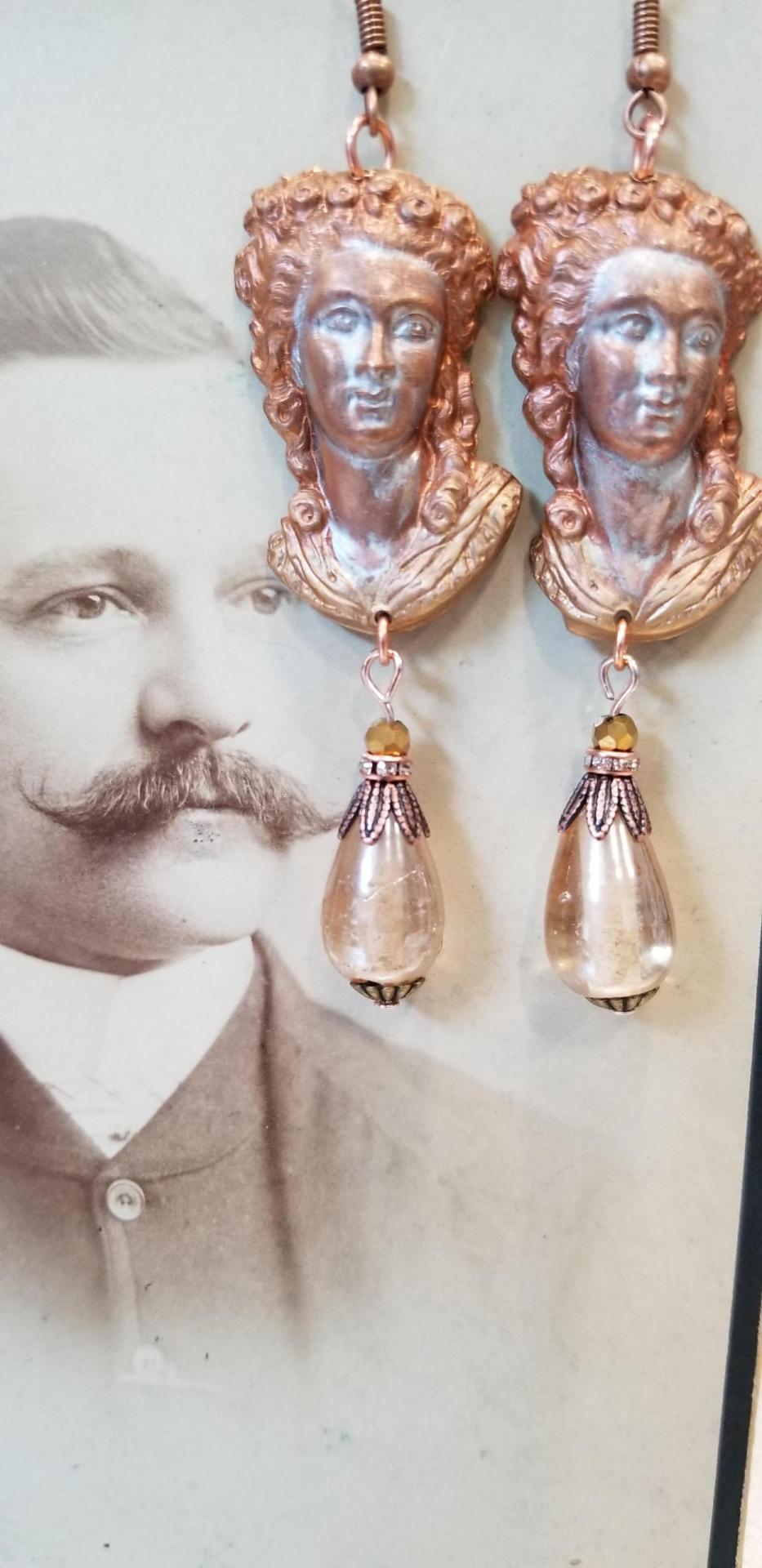 Brassy and Sassy Lady Head Earrings ⋆ Behold Jewelry & Designs West Hartford, CT