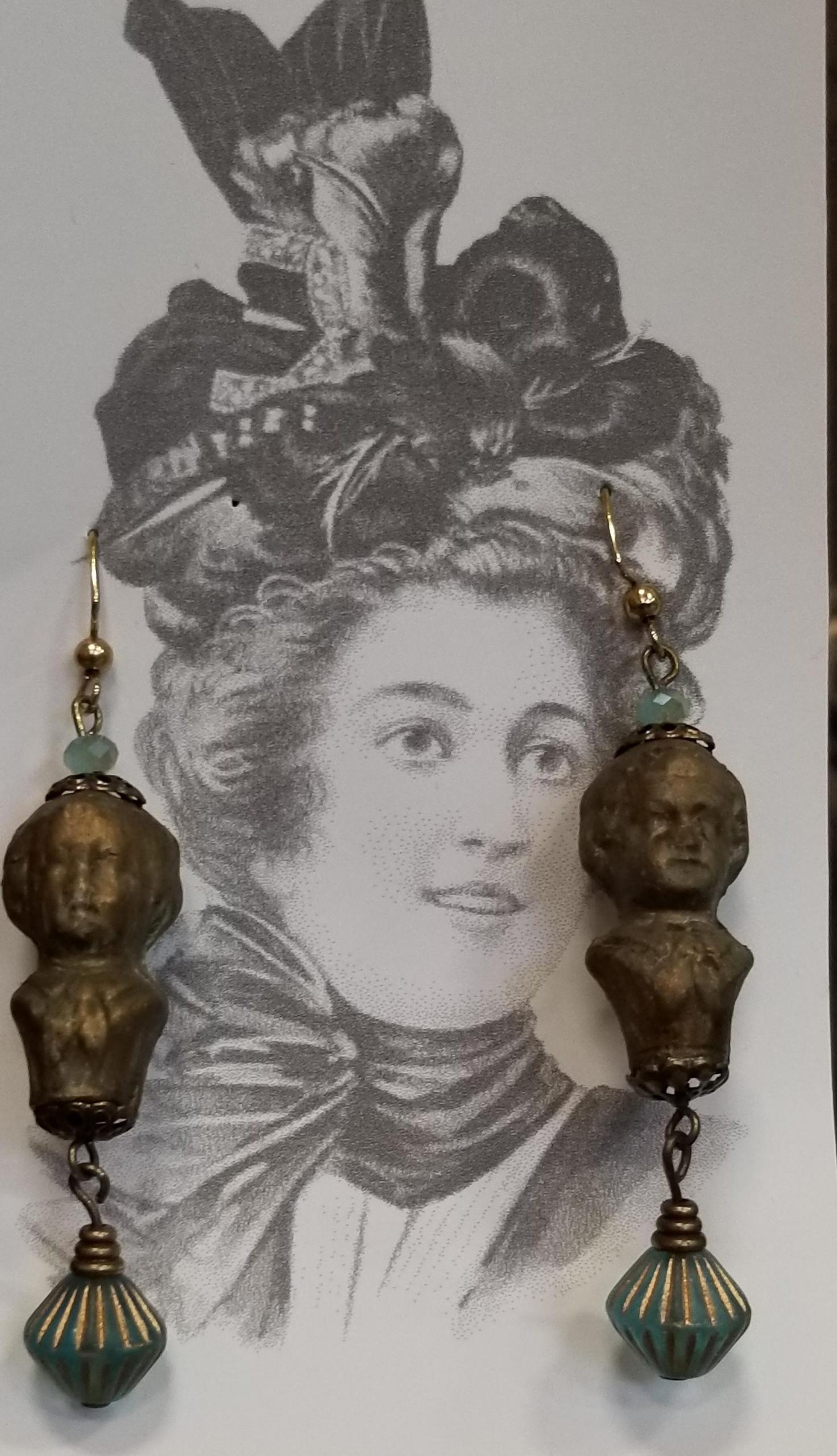 Bronze Boy Statue Earrings - Image 2