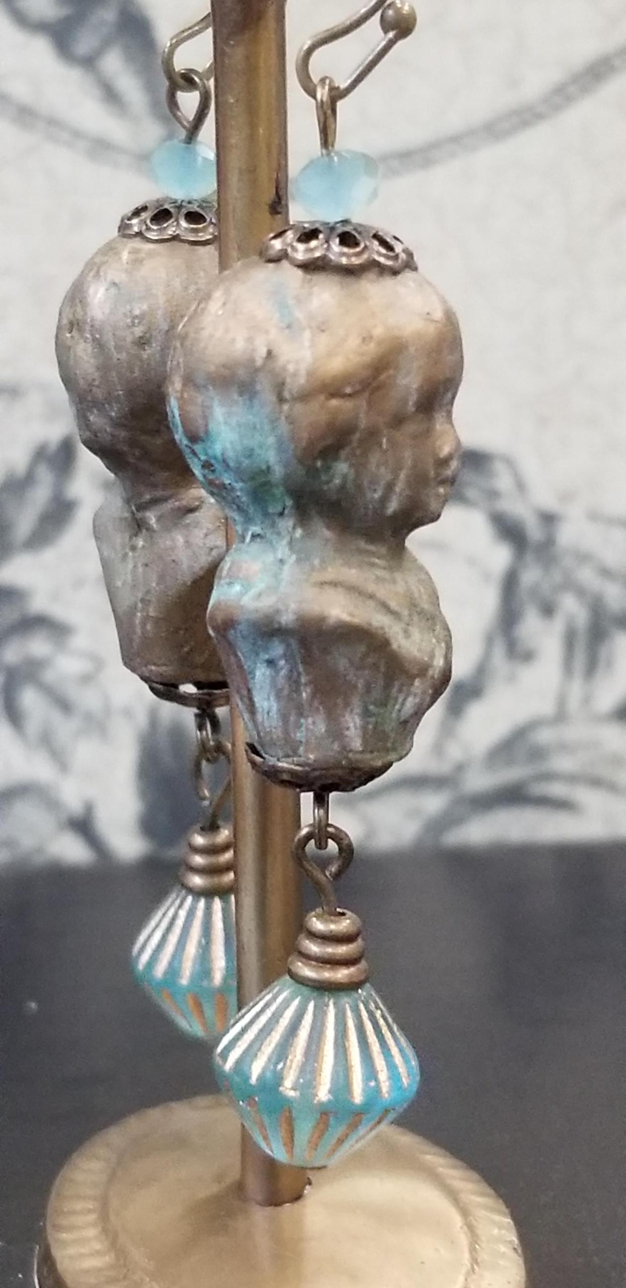 Bronze Boy Statue Earrings - Image 3