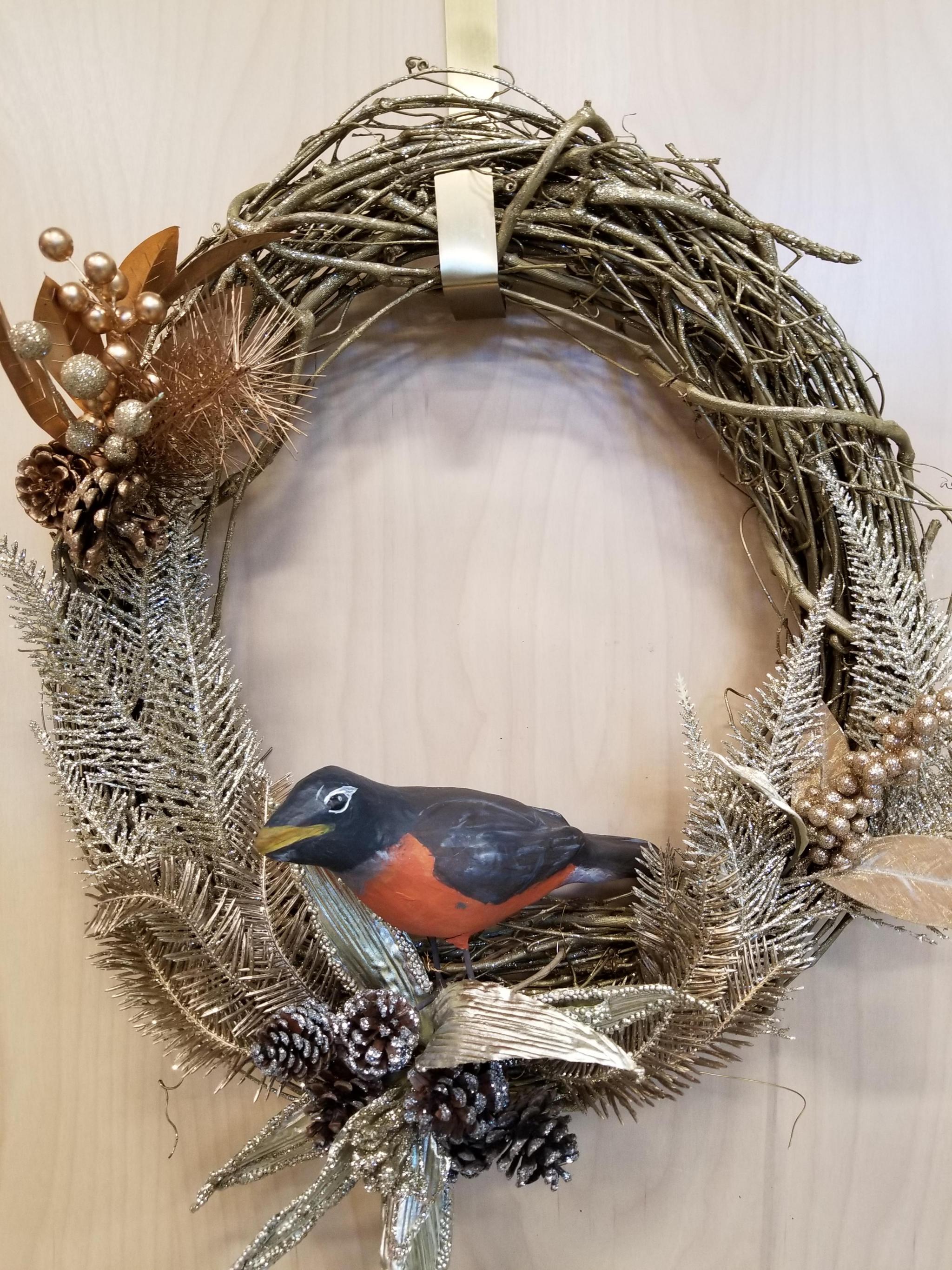 Robin Bird Winter Wreath ⋆ Behold Jewelry & Designs West Hartford, CT