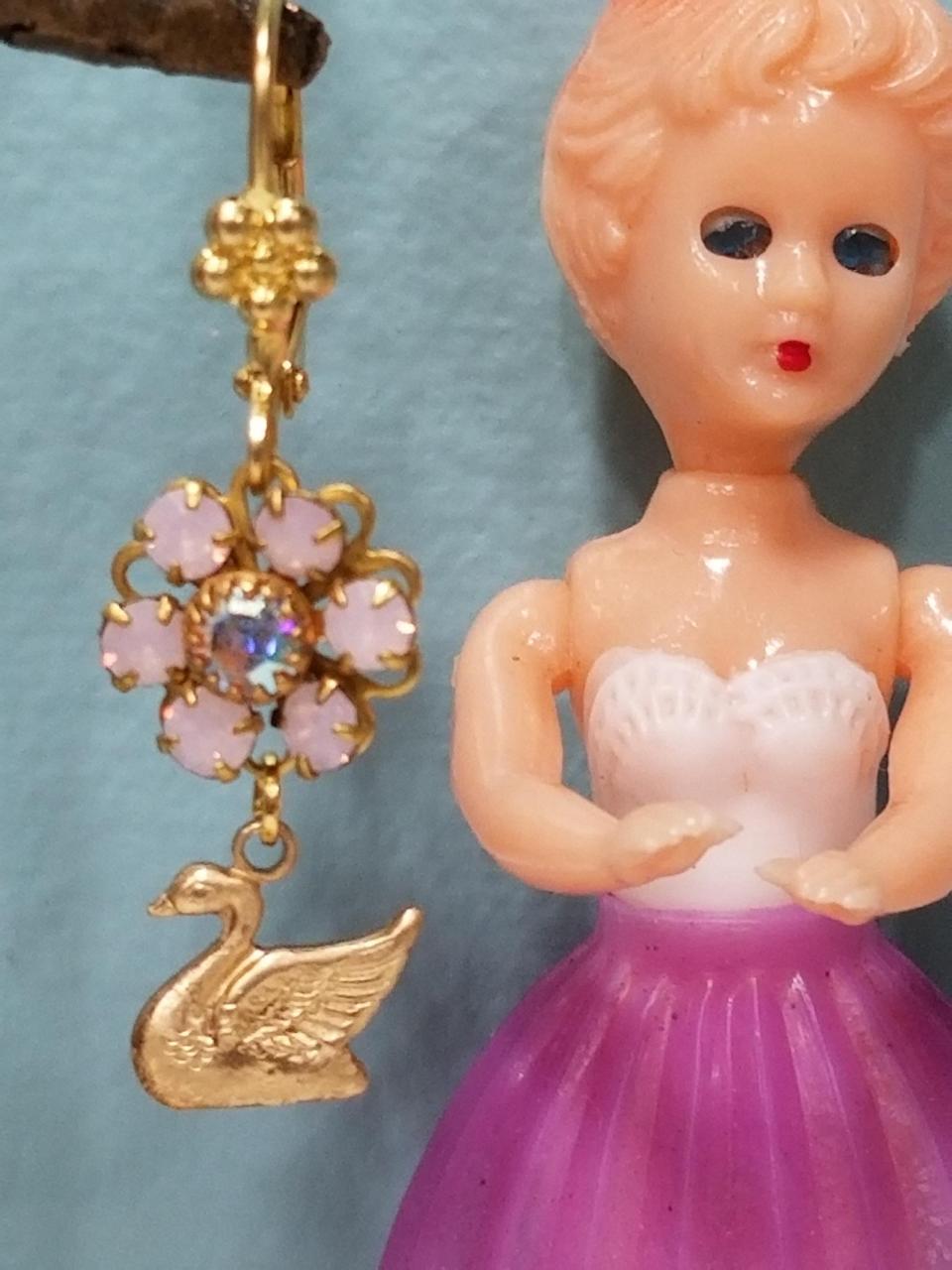 Pink Swan Earrings - Image 3