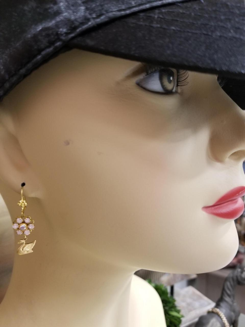 Pink Swan Earrings - Image 4