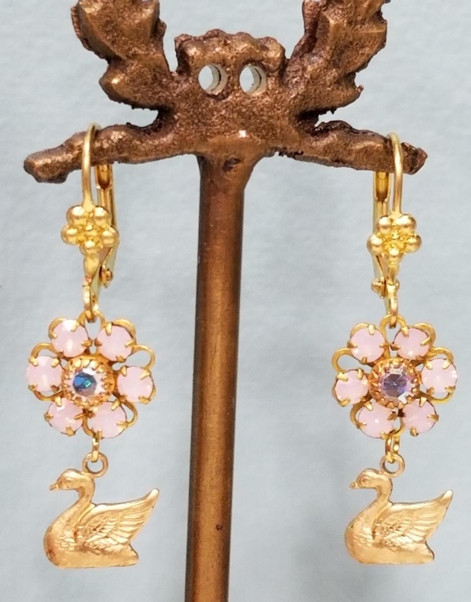 Pink Swan Earrings - Image 2