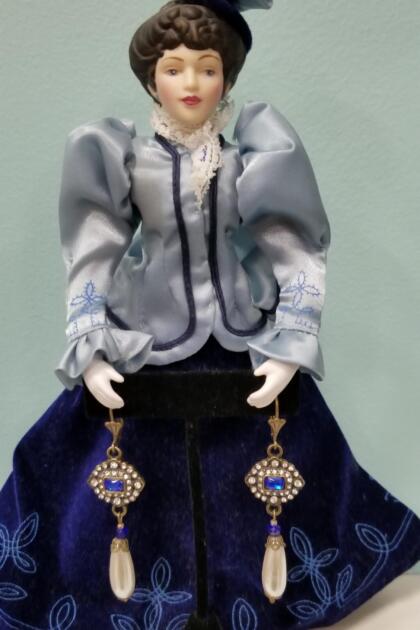 Royal Blue Antique Bronze Earrings