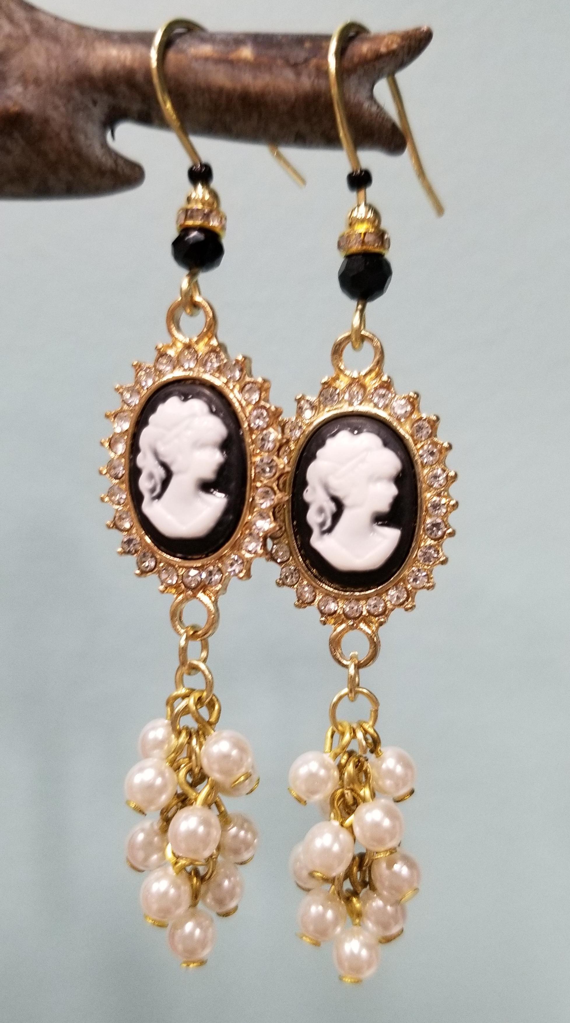 Lady Cameo with Pearl Cluster Earrings ⋆ Behold Jewelry & Designs West Hartford, CT