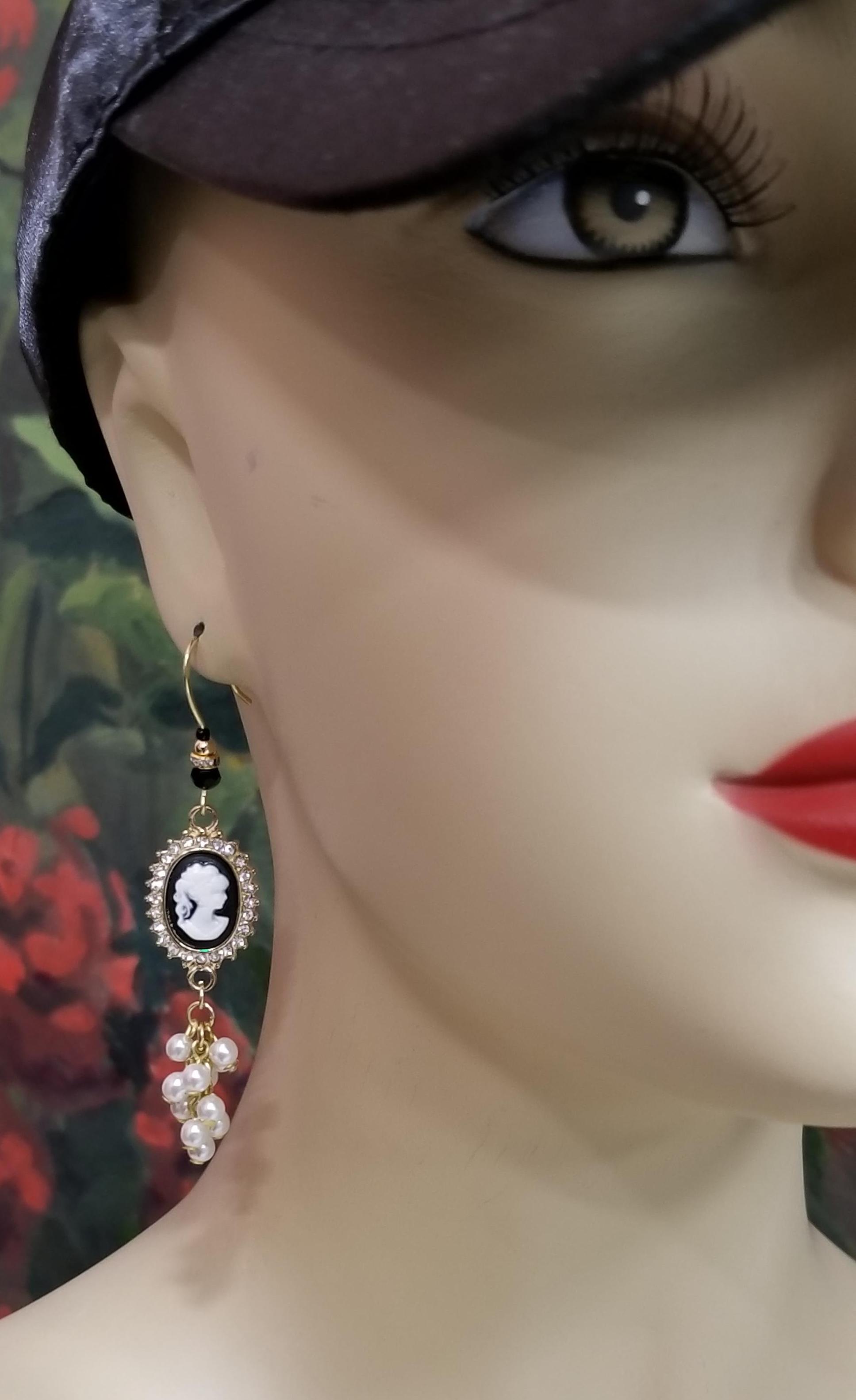 Lady Cameo with Pearl Cluster Earrings ⋆ Behold Jewelry & Designs West Hartford, CT
