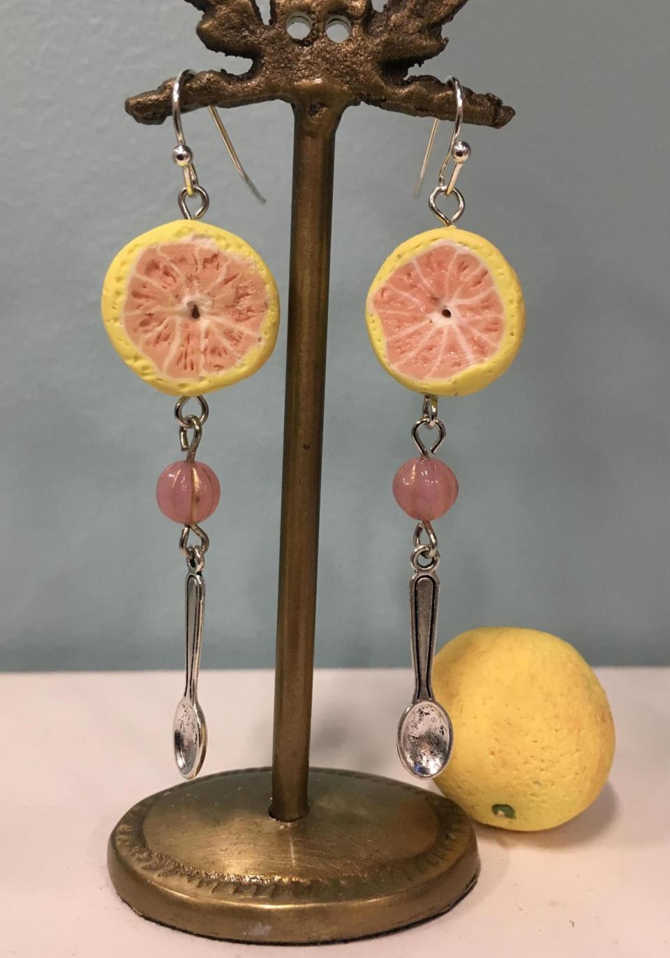 Half Grapefruit and Spoon Dangle Earrings - Image 5