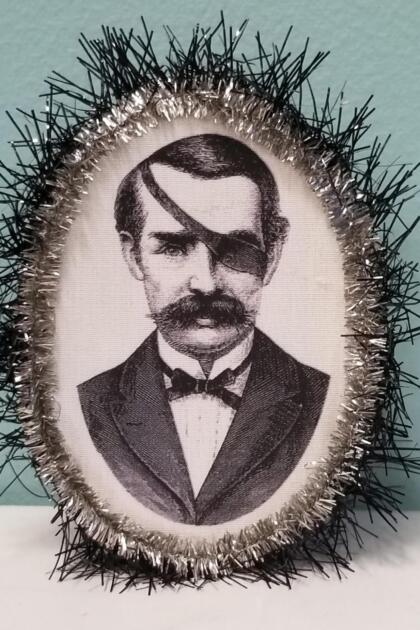 Victorian Man with Moustache and Eye Patch Decorative Box