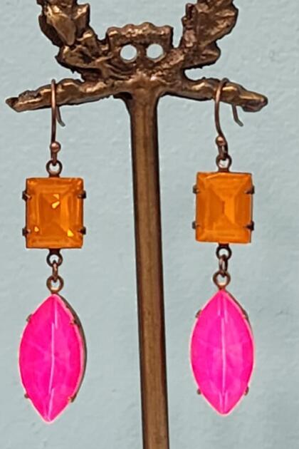 1980's Neon Earrings with Donut Shop Vibe